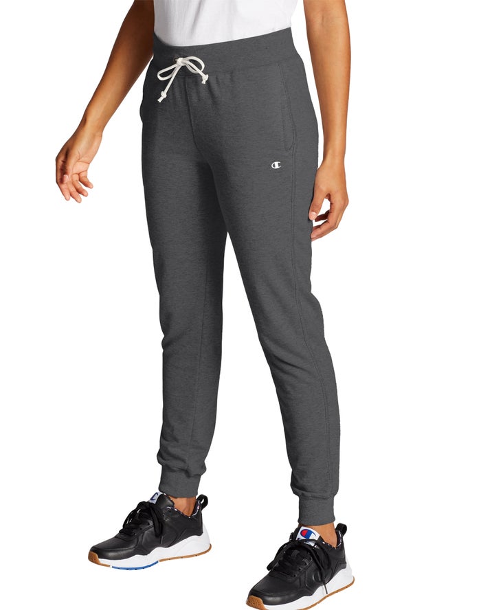 Champion Womens Joggers NZ - French Terry Dark Grey ( 8761-NVRTU )